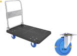 Carrello Spesa Per Impieghi Gravosi, Corrimano Pieghevole, Elevata Capacità Di Carico, Nero S