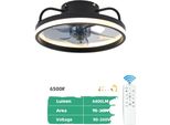 Ventilatore Da Soffitto Con Luce, Potenza 60W, Telecomando Comfort, Nero 33 Cm