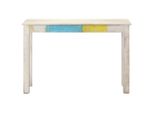 Tavolo Consolle Bianco 115X35X77 Cm Legno Di Mango Grezzo