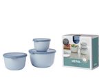 Mepal 106231015700 Mepal Frischhaltedosen-Set Cirqula 8,5/10,0/11,5 Cm Hoch Nordic Blue 0,5/1,0/2,0 L, 1 Set