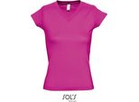 Sols 11388 | Maglietta Donna Con Scollo A V Moon - Colore: Fucsia - Taglia: 3XL