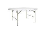 Tavolo Da Buffet Bolero Pieghevole Bianco E Rotondo Ø 153Cm