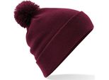 Cappello Unisex Beechfield Con Pompon RW3666 (Taglia Unica) (Borgogna)