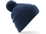 Cappello Unisex Beechfield Con Pompon RW3666 (Taglia Unica) (Blu Navy)