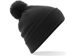 Cappello Unisex Beechfield Con Pompon RW3666 (Taglia Unica) (Nero)