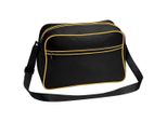 Bagbase Borsa A Tracolla Retrò Con Tracolla Regolabile, 18 Litri (2 Pezzi/Confezione) BC4479 (Taglia Unica) (Nero/Oro)