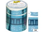 Folia 26434 Folia Nastro Adesivo Decorativo Washi Tape Hotfoil Blu Ghiaccio, Set Da 4