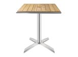 Tavolo Bolero Quadrato E Pieghevole In Alluminio E Legno Di Frassino 600X600720Mm