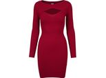 DáMské šAty Urban Classics Ladies Cut Out Dress Bordeaux - M