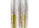 Tenda Da Doccia 180X180Cm, Pe, Bianco/Verde, Decorazione Albero