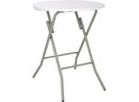 Tavolo Rotondo Pieghevole Bolero Bianco Diametro 60 Cm, Altezza 73,5 Cm