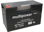 Batteria Al Piombo Multipower MP100-12I Pb 12V / 100Ah Resistente Ai Cicli, Filettatura Interna M6