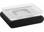 Sapho Flori - Distributore Di Sapone Con Supporto, Vetro Lattiginoso/Nero RF002/15