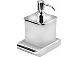 Sapho Flori - Distributore Di Sapone Con Supporto, Vetro Al Latte, Cromo RF019