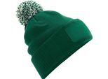 Cappello Beechfield Unisex Snowstar, Stampabile BC4138 (Taglia Unica) (Verde Bottiglia/Bianco Naturale)