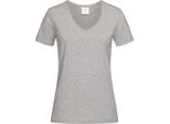 Stedman Donna Maglietta Classica Con Scollo A V AB279 (L) (Grigio Screziato)