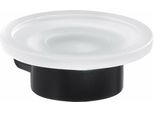 Sapho Gedy Pirenei - Portasapone Con Supporto, Nero Opaco/Vetro Satinato PI1114