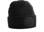 Berretto A Busta Con Patch A Cerchio Beechfield Unisex RW7304 (Taglia Unica) (Nero)