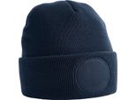 Berretto A Busta Con Patch A Cerchio Unisex Beechfield RW7304 (Taglia Unica) (Rosa Scuro)
