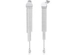 Orecchini In Argento 925/- Rodiato 7,0 Cm Di Zirconi