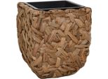 Vivanno Vaso Per Fiori Di Giacinto D'acqua Wild Cube, Naturale Intrecciato - 25X25X30 Cm