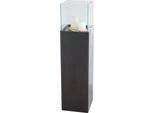 Vivanno Lanterna In Fibrocemento Candela Rettangolare, Grigio Cemento Opaco - 25X25X100 Cm