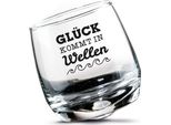 Gilde 2Tlg. Set, Wackelglas, "GlüCk"", Spruch, Glas, Klar, Ve 3, H. 8.5 Cm, D. 7.5 Cm"