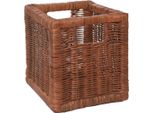 Vivanno Cestino Da Scaffale In Rattan Attraktiv, Intrecciato Naturale - 23X26X26 Cm