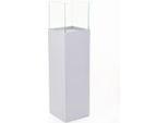 Vivanno Lanterna In Alluminio Composito Candela Rettangolare, Bianco Opaco - 25X25X100 Cm