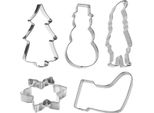 Gastromax 939967 Tagliabiscotti Natalizi Gastromax, Set Di 5, Acciaio Inox