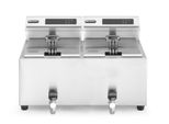 Friggitrice Hendi Profi Line Digitale Con Rubinetto Di Scarico 2 X 8 L, Profi Line, 16L, 230V/7000W, 605X515X(H)350Mm