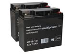 2X Batteria Multipower Al Piombo MP18-12 Pb 12V 18Ah Vds, M5