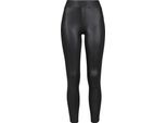 DáMské Leginy Urban Classics Donna Leggings In Pelle Finta Nero - 4XL