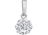 Ciondolo 925/- Argento Sterling Rodiato 1,9 Cm Di Zirconi