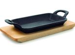 Lacor Mini Padella Rettangolare Magma, Ghisa, Nero, 22 Cm