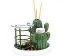 Porta Profumi E Porta Tea Light Cactus Con Vassoio