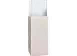 Vivanno Lanterna In Alluminio Composito Candela Rettangolare, Bianco Opaco - 25X25X80 Cm