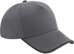 Berretto Da Baseball Beechfield Unisex Authentic 5 Panel Per Adulti BC4640 (Taglia Unica) (Grafite/Nero)