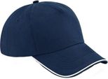 Berretto Da Baseball A 5 Pannelli Beechfield Unisex Authentic Per Adulti BC4640 (Taglia Unica) (Navy/Bianco)