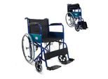 Carrozzina Pieghevole Mobiclinic Seduta 46 Cm Freno A Mano Braccioli Fissi E Pedane Pieghevoli Colore Blu/Nero AlcáZar