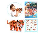 Toi-Toys Puzzle 3D Tiger Junior 31,5 Cm In Schiuma Arancione 121 Pezzi