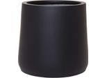 Vivanno Vaso Da Fiori In Vetroresina Vekra Rotondo, Nero Opaco - 55X50 Cm
