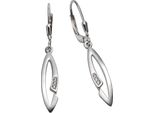 Orecchini In Argento 925/- Rodiato 3,9 Cm Di Zirconi