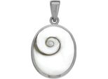 Ciondolo In Argento Sterling 925/- Rodiato Con Perla Di Conchiglia Da 3,0 Cm
