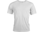 Proact Maglietta Sportiva Uomo Manica Corta Collo Tondo Slim Fit Basic, Taglia:Xs, Colore:Bianco