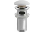 Accessori Sapho - Piletta Per Lavabo Chiudibile Con Troppopieno, Click Clack, Bianco AR902
