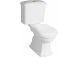 Retro Wc Combinato, Scarico Verticale, Bianco-Bronzo
