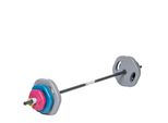 Tiguar Power Gym Set Bilanciere Con Pesi, Design Ergonomico, Innovativa Chiusura A Morsetto, Dischi Esagonali, 140 Cm