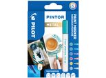 Pilot 537472 Marcatore A Pigmento Pilot Pintor, Extra Fine, Set Da 6 "Metal Mix"""