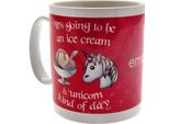Emoji - Tazza Da Caffè, Unicorno TA2435 (Taglia Unica) (Rosso/Bianco)